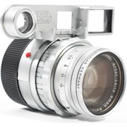 Leica SH 50mm f/2 Summicron (II) lens M-DR-chrom w/- goggles (slight separation) +12585 lens hood + silver UVa filter grade 8