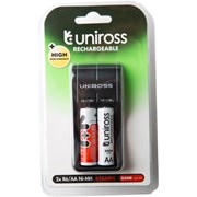 Uniross Hybrio charger +2 AA batteries