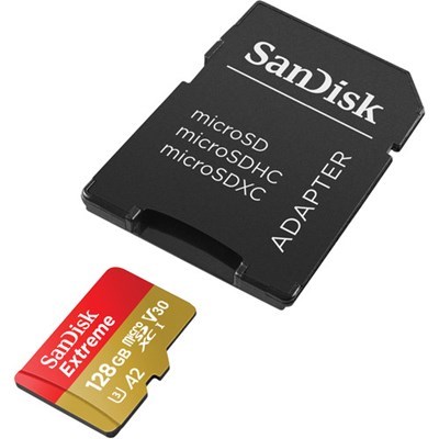Product: SanDisk 128GB Extreme Micro SDXC Card 160MB/s A2 V30 w/ Adapter