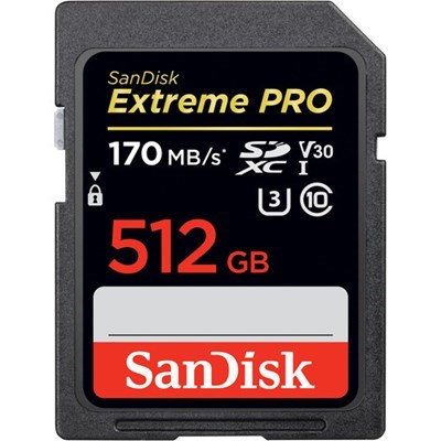 Product: SanDisk 512GB Extreme PRO SDXC Card 170MB/s 633x V30