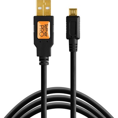 Product: Tether Tools TetherPro 4.6m (15') USB 2.0 to Micro-B 5-Pin Cable Black