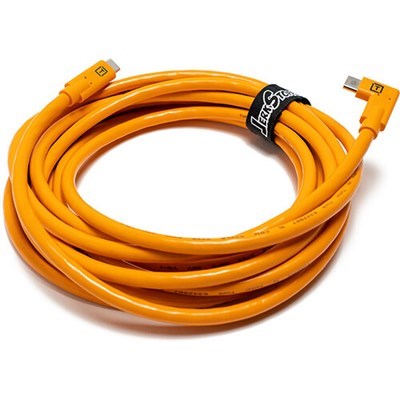 Product: Tether Tools TetherPro 4.6m (15') Right Angle USB-C to USB-C Cable Orange