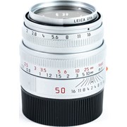 Leica SH 50mm f/2 Summicron-m lens Silver E39 w/- UVa filter silver (non 6-bit) grade 9