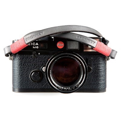 Product: Bronkey Tokyo 101 - Black & Red Leather Camera Neck Strap 120cm