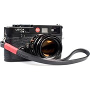 Bronkey Tokyo 201 - Black & Red Leather Camera Wrist Strap 23.5cm