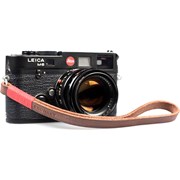 Bronkey Tokyo 202 - Brown & Red Leather Camera Wrist Strap 23.5cm