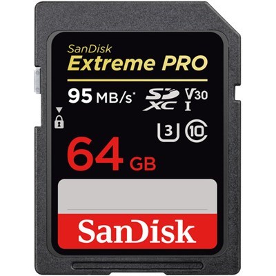 Product: SanDisk Extreme PRO 64GB SDXC Card 95MB/s 633x V30 Card