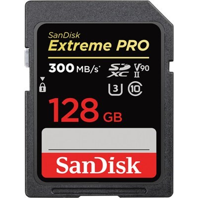 Product: SanDisk 128GB Extreme PRO SDXC Card 300MB/s UHS-II V90 U3