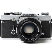 Olympus SH OM-1 silver + 50mm f/1.8 Auto-S grade 8