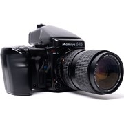 Mamiya SH 645 Pro TL w/- film back/auto winder/extra insert/prism (FE401) + 55-110/30mm lenses grade 8