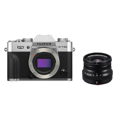 Product: Fujifilm X-T30 silver + 16mm f/2.8 WR black kit