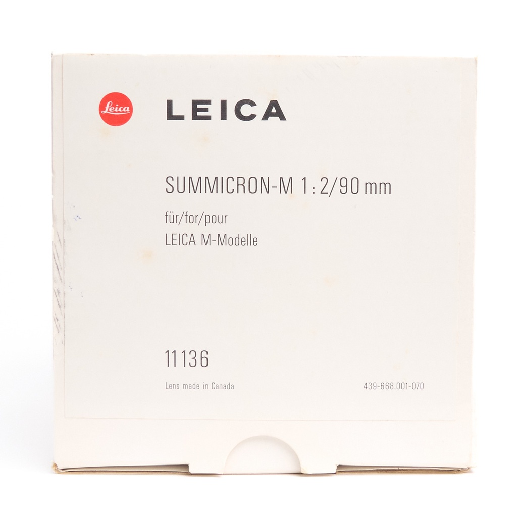 Leica 90mm f/2 Summicron-M (6-bit coded) (III) - Grade 9 
