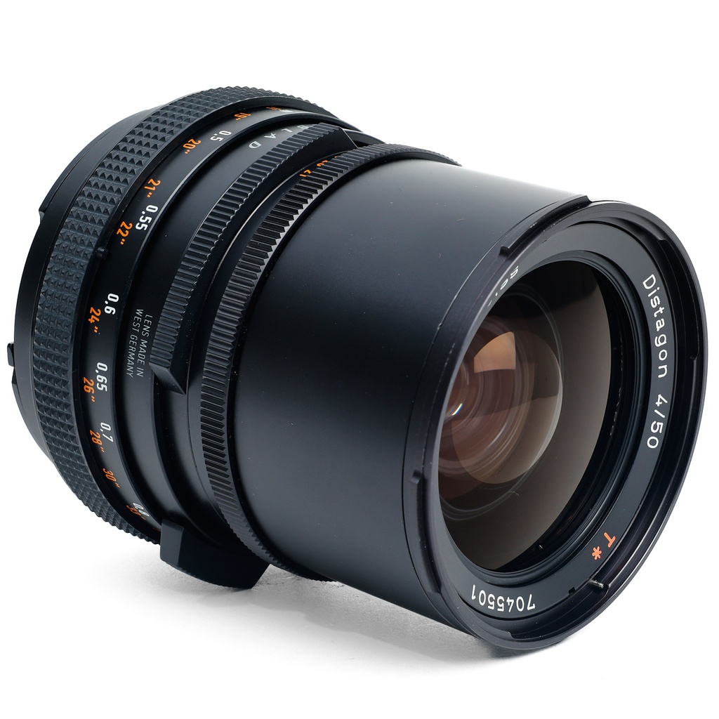 Hasselblad 50mm f/4 Distagon CF T* Lens w/- Lens hood - Grade 10