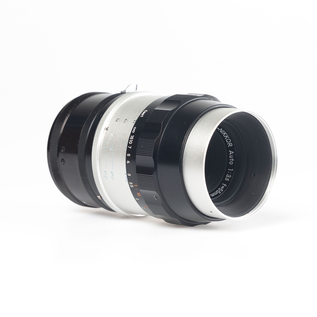 Nikon Micro-Nikkor Auto 55mm f/3.5 Lens w/- M2 Ext Tube - Grade 8