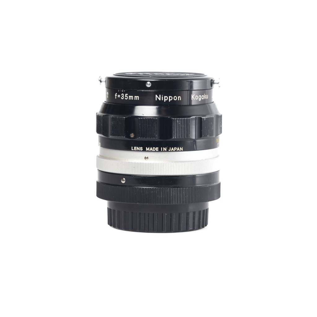 Nikon Nikkor-O Auto 35mm f/2 Lens w/- HN-3 Lens Hood- Grade 7