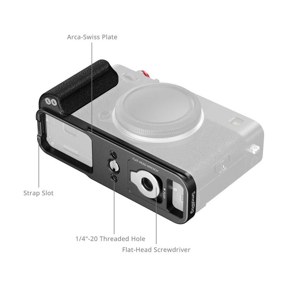 SmallRig 5448 L-Shaped Mount Plate with Silicone Handle for FUJIFILM X-E5 (Black)