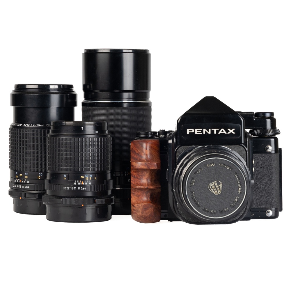 Pentax 67 w/- metered prism + lenses Kit - Grade 8