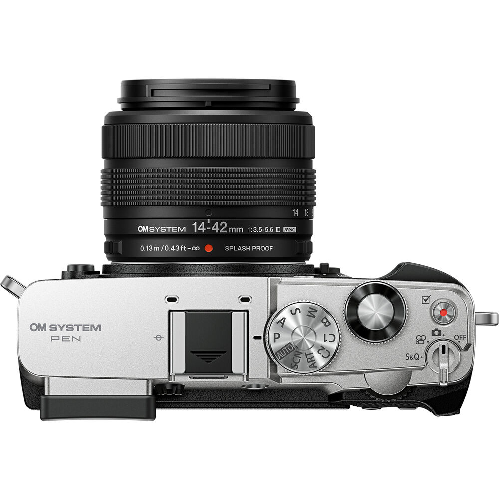 OM System Mirrorless Camera w/- 14-42mm III Lens (Silver)