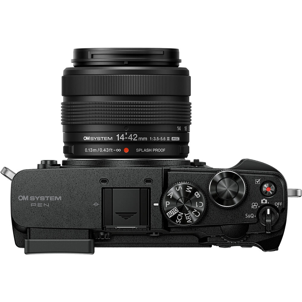 OM System Mirrorless Camera w/- 14-42mm III Lens (Black)