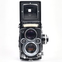 Rolliflex 3.5F type 4 Planar (rebuilt by Magicflex Camera Germany 2020) w/- OEM UV filter, Bay II Lens hood + metal cap satin), Ever-ready case and Superior Labor 6x6 leather carry case