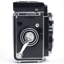 Rolliflex 3.5F type 4 Planar (rebuilt by Magicflex Camera Germany 2020) w/- OEM UV filter, Bay II Lens hood + metal cap satin), Ever-ready case and Superior Labor 6x6 leather carry case