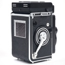 Rolliflex 3.5F type 4 Planar (rebuilt by Magicflex Camera Germany 2020) w/- OEM UV filter, Bay II Lens hood + metal cap satin), Ever-ready case and Superior Labor 6x6 leather carry case