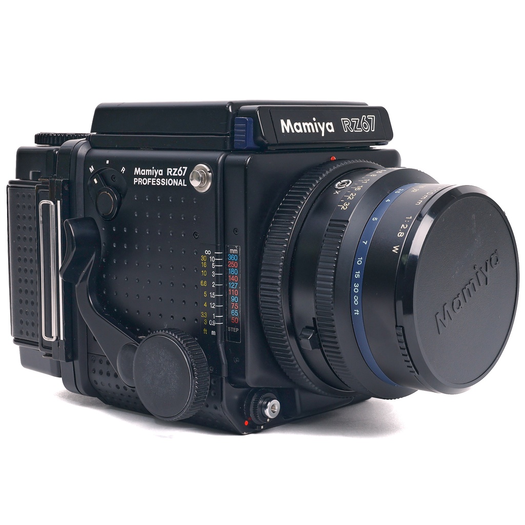 Mamiya RZ67 + 110mm f/2.8 + 180mm + 250mm f/4.5, w/- 2 Film + Backs Waist Level Finder & AE Prism Finder- Grade 8