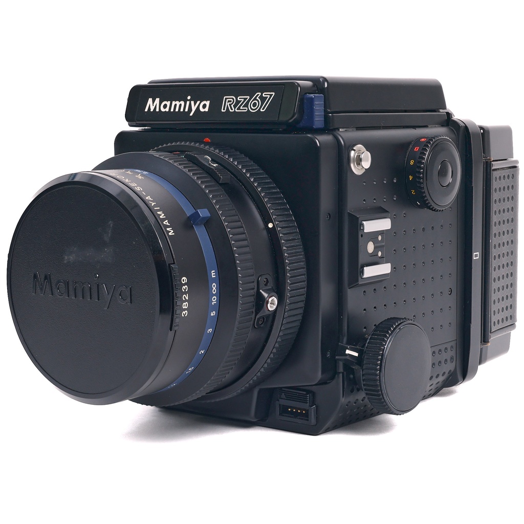 Mamiya RZ67 + 110mm f/2.8 + 180mm + 250mm f/4.5, w/- 2 Film + Backs Waist Level Finder & AE Prism Finder- Grade 8