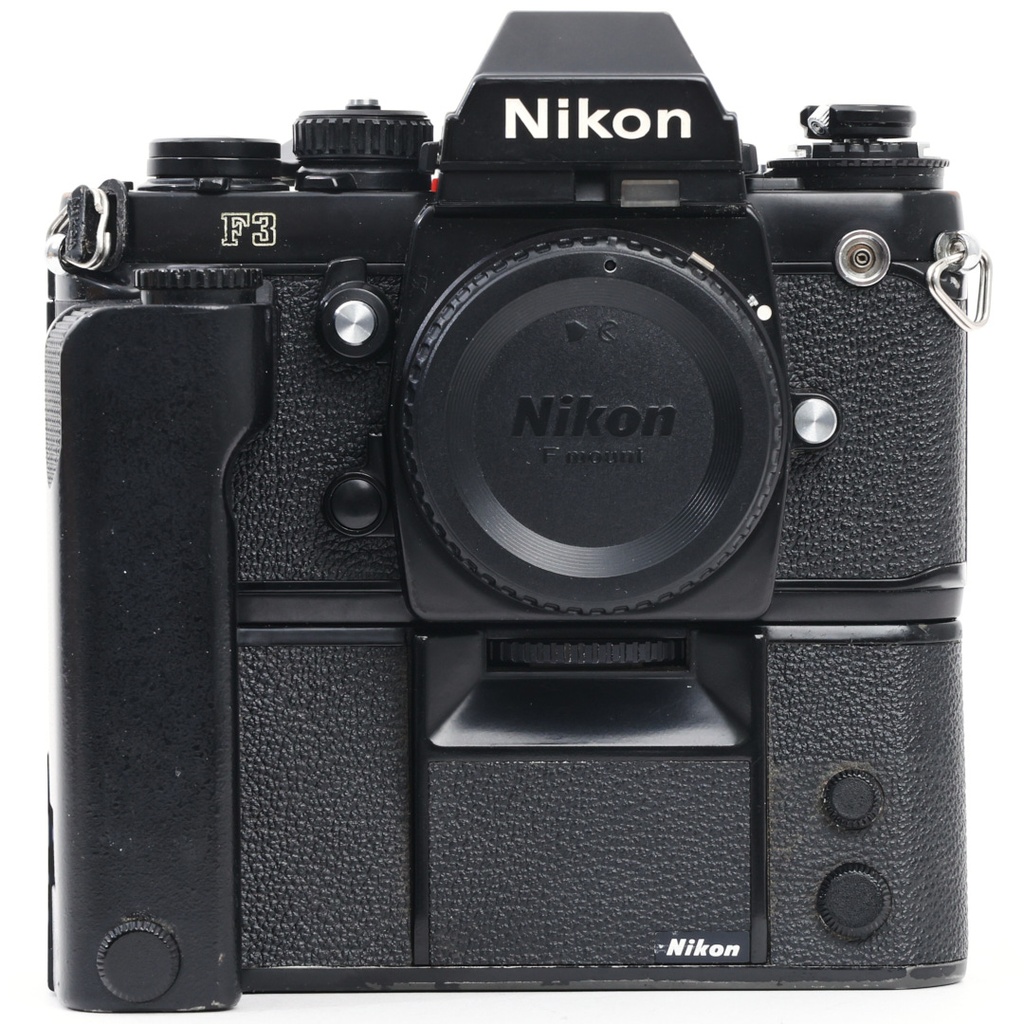 Nikon F3 body w/- MF-14 Data Back, MD-4 Motor Drive Grade 8