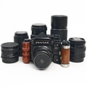 Pentax 67 body w/- metered prism + 45mm / 105mm / 135mm / 165mm LS / 200mm / 300mm - Grade 8