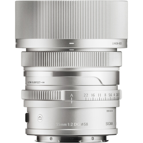 Sigma 35mm f/2 DG Contemporary I Series Lens: Leica L - Silver