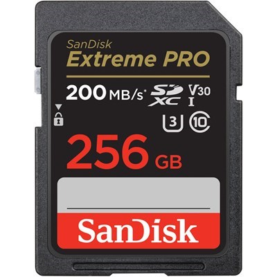 SanDisk 256GB Extreme PRO UHS-I SDXC Card 200MB/s 633x V30 - Grade 9