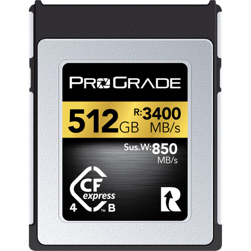 ProGrade Digital 512GB CFexpress 4.0 Type B Gold Memory Card - Grade 8