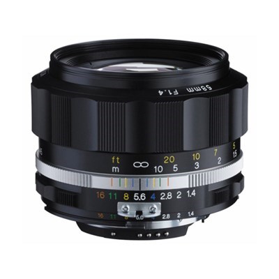 Voigtlander 58mm f/1.4 SL II S NOKTON Black Lens: Nikon F - Grade 9 