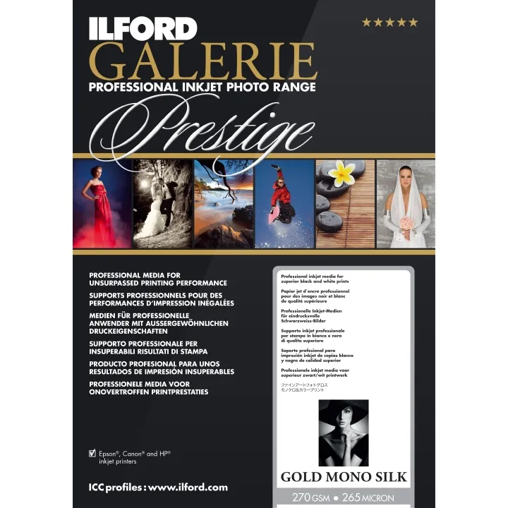 Ilford 5x7 Galerie Gold Mono Silk Paper Sheets (270 GSM) 100 sheets