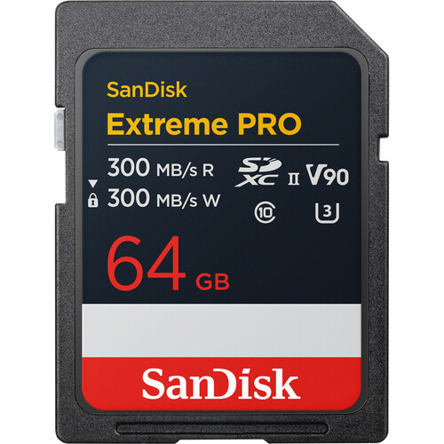 SanDisk 64GB Extreme PRO UHS-II SDXC Memory Card 300/300 MB/s - Grade 9