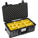 Pelican 1535 AirWD Wheeled Carry-On Hard Case w/- Padded Divider Insert (Black) - Grade 7
