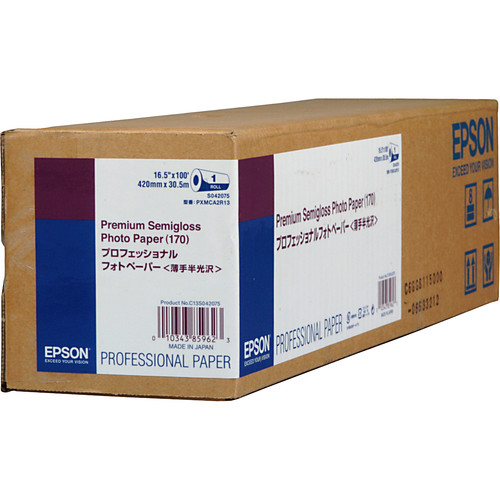 Epson 16.5x30.5m Photo Paper PremiumSemigloss 165gsm Roll