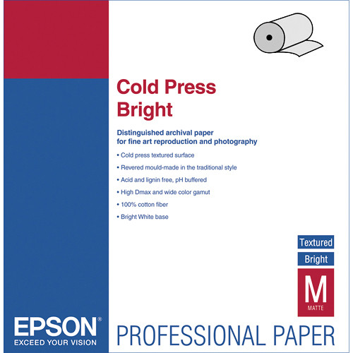 Epson 24x15.2m Cold Press Bright Signature Worthy Paper 305gsm Roll