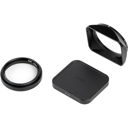 NiSi JetMag Pro Lens Hood Kit for Fuji X100 Series - NC UV Filter w/- 49mm Filter Adaptor, Push On Square Lens Hood and Magnetic Lens Cap - (Black)