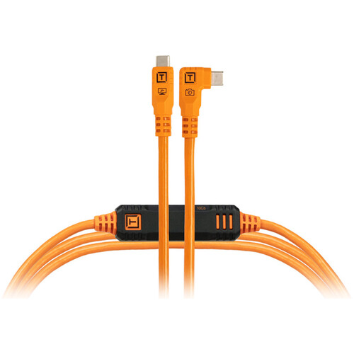 Tether Tools TetherPro Optima 4.6m (15') Right Angle USB-C to USB-C Cable - Orange 