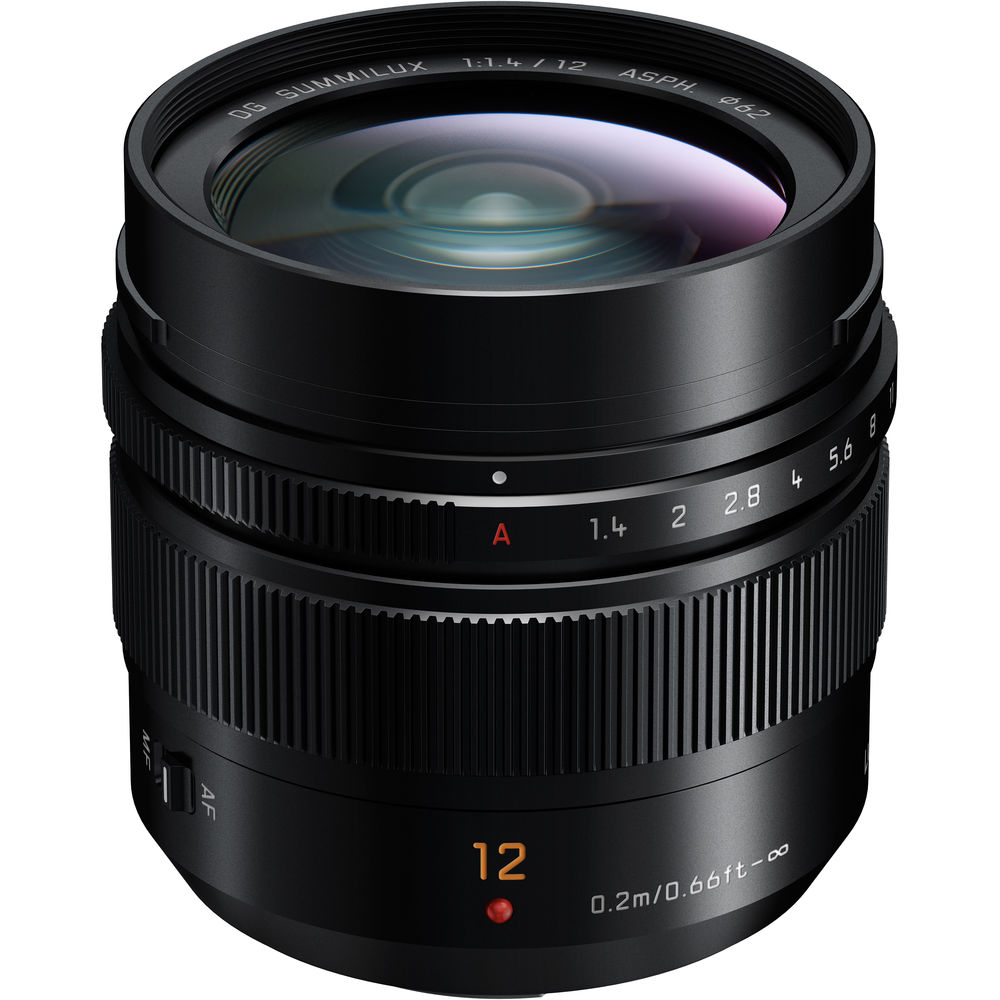 Panasonic 12mm f/1.4 Lumix Leica DG ASPH Summilux Lens Black