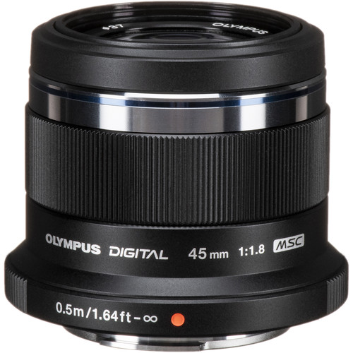 OM System 45mm f/1.8 Portrait Lens - Black 