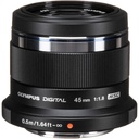 OM System 45mm f/1.8 Portrait Lens - Black 