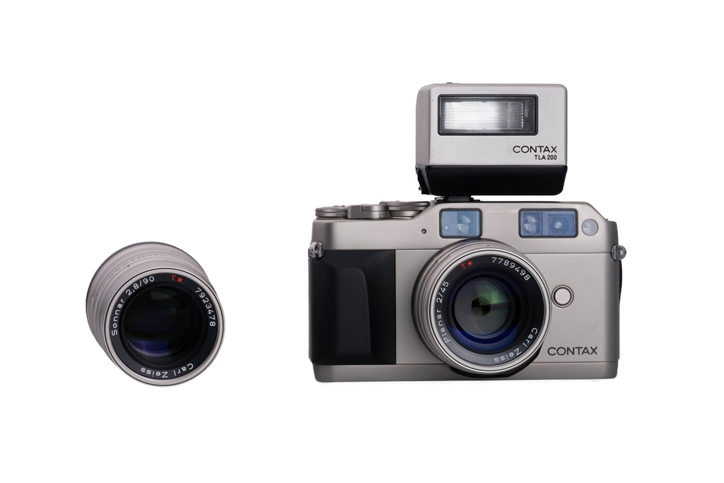 Contax G1 w/- 45mm f/2 Carl Zeiss Planar T* + 90mm Sonnar T* Lenses - Grade 8+