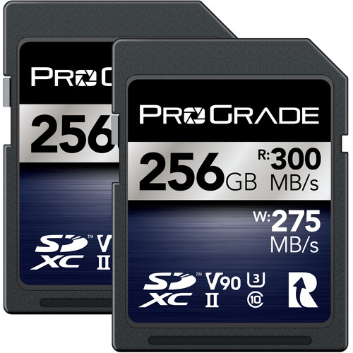 PROGRADE DIGITAL SDXC IRIDIUM UHS-II 256GB R300MB/S W275MB/S V90 (2 Pack)