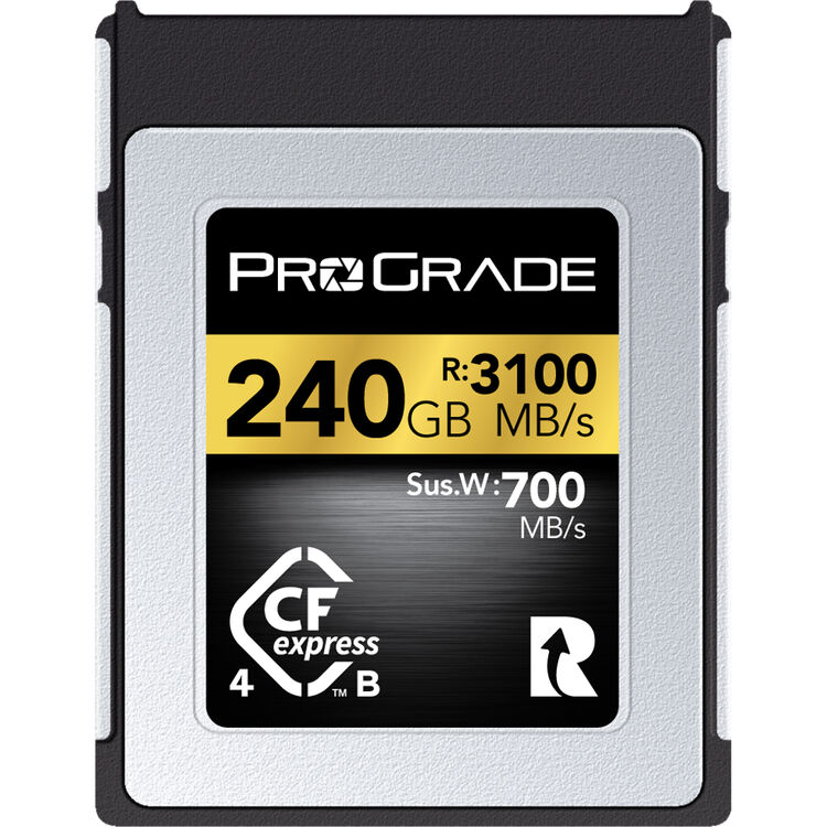 Rental ProGrade Digital 240GB CFexpress 4.0 Type B Gold 3100MB/s W:700MB/s Memory Card  