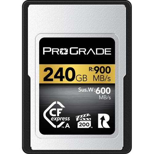 Rental ProGrade Digital CF Express Type A 2.0 Gold 240GB R: 900MB/S W: 600MB/S Memory Card