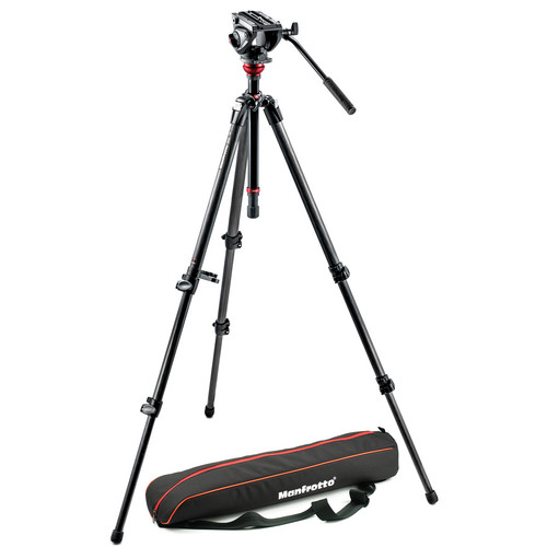 Manfrotto 755CX3 Carbon Fibre 3-Sect Tripod +MVH500AH Fluid Video Head