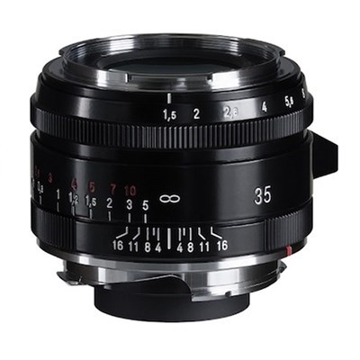 Voigtlander 35mm f/1.5 NOKTON Aspherical II Vintage Line Lens Black: Leica M